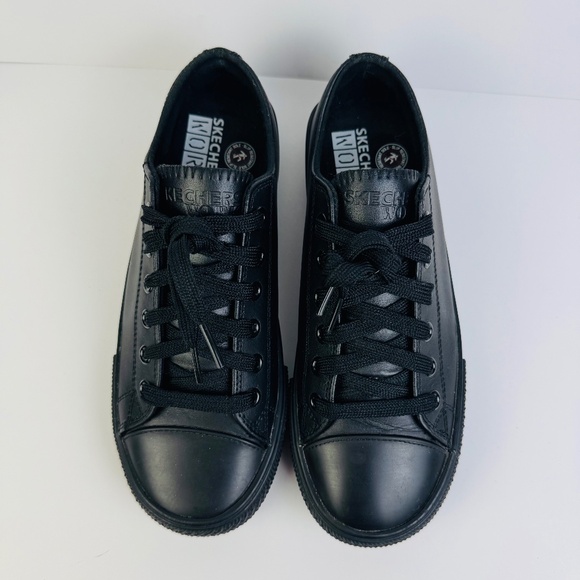 Skechers Gibson Harwood Lace Up Slip Resistant Black Work Shoes Women's Size 8 - Picture 4 of 9